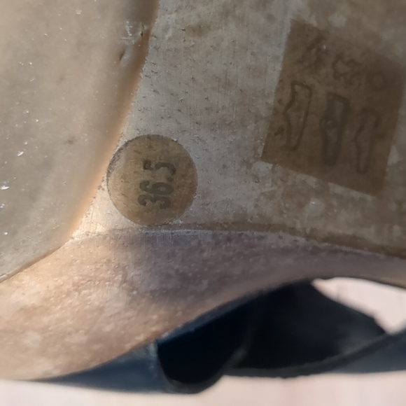 Theory leather/wood heeled sandals Sz 36.5/6 - Picture 9 of 11